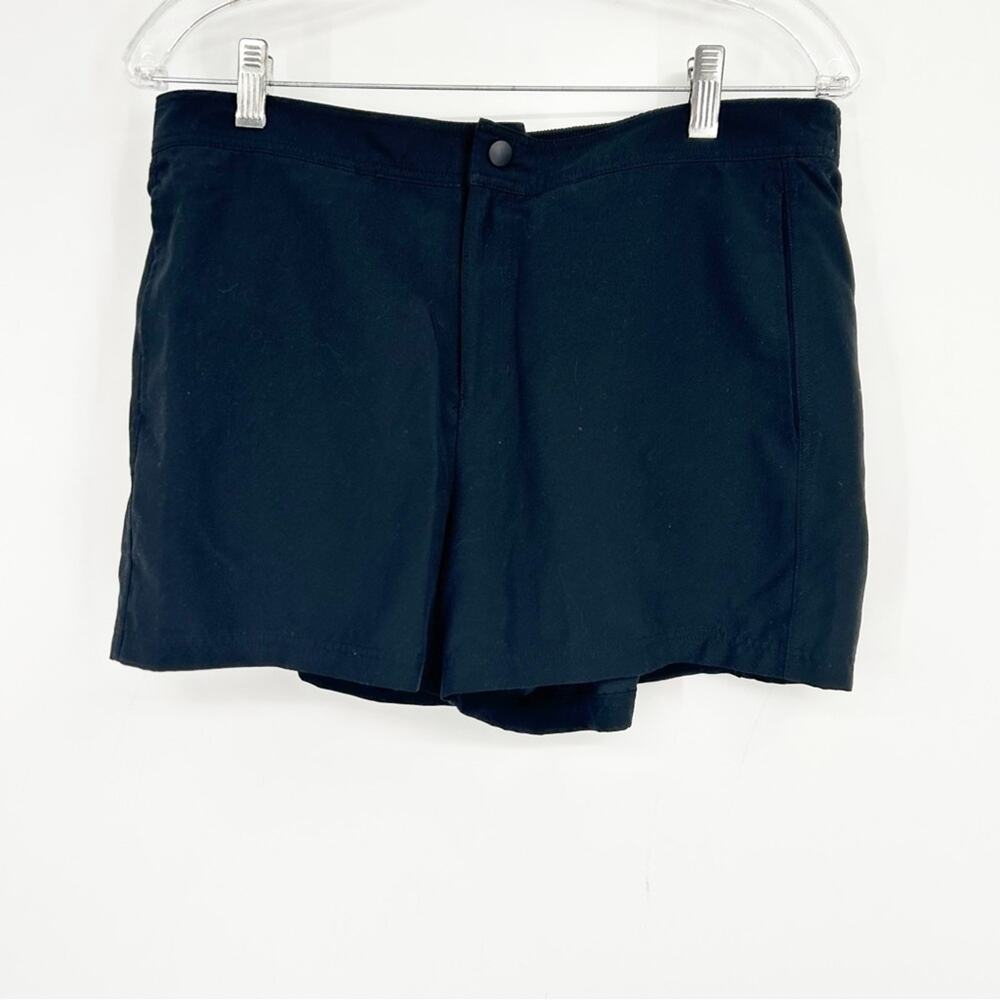 Lands' End Women’s Black Flat Front Athletic Lined Hiking Outdoors Shorts Size 8